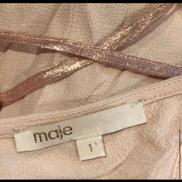 MAJE CALLIOPIN DELICATE STRAP CREPE SHIFT DRESS - Picture 6 of 7